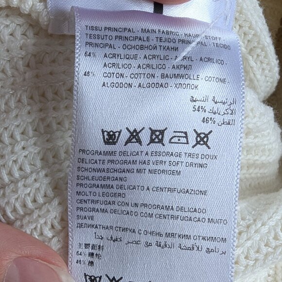 KOOKAÏ White/Cream sequined knit sweater with mid-length sleeves, Size M - Picture 13 of 13